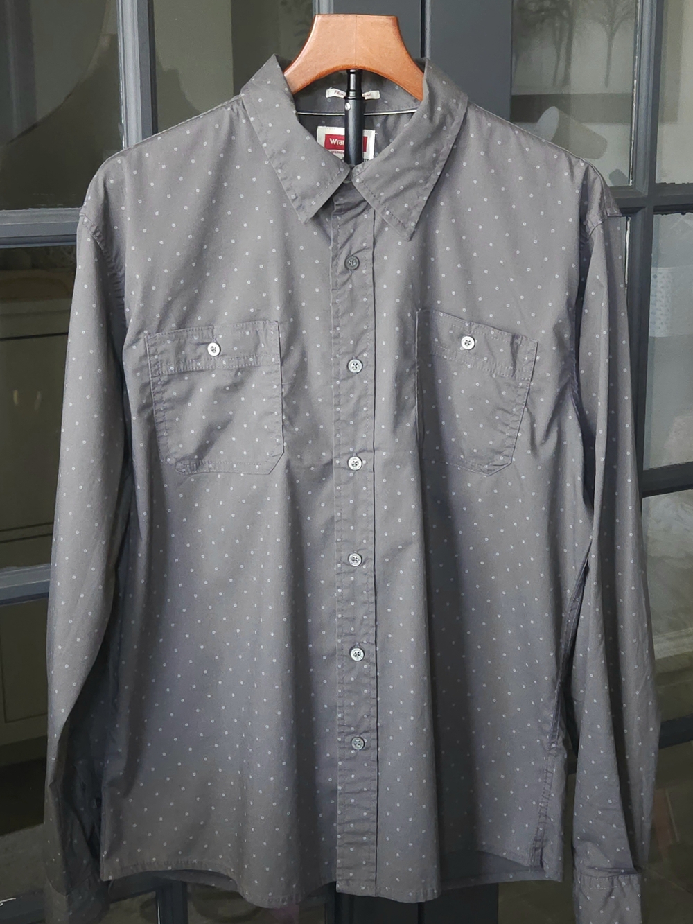 Wrangler Flex for Comfort Geometric Print Button Up Shirt - Large